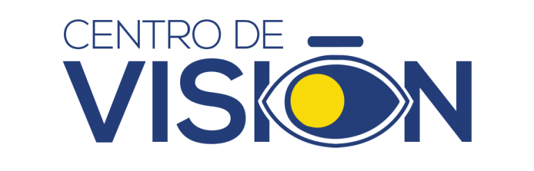 Logo Centro de Visión Texto que dice centro de visión donde la ultima O tiene forma de un ojo y la ceja es su tilde